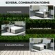 image 4 of Outsunny Garden Rattan Furniture Set 2 Seater Patio Sun Lounger Daybed Sun Bed 