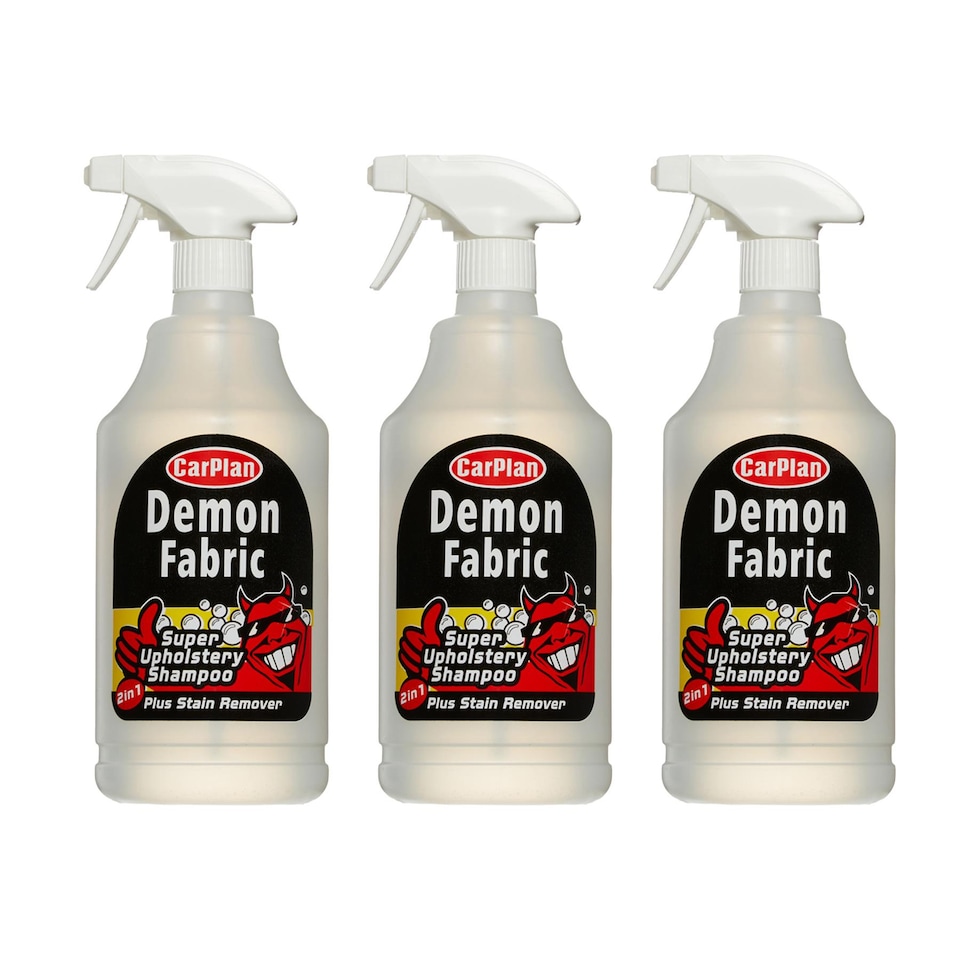 image 1 of Fabric Upholstery CarPlan Demon Fast Acting Super Shampoo Cleaner 1 Litre 1L x3