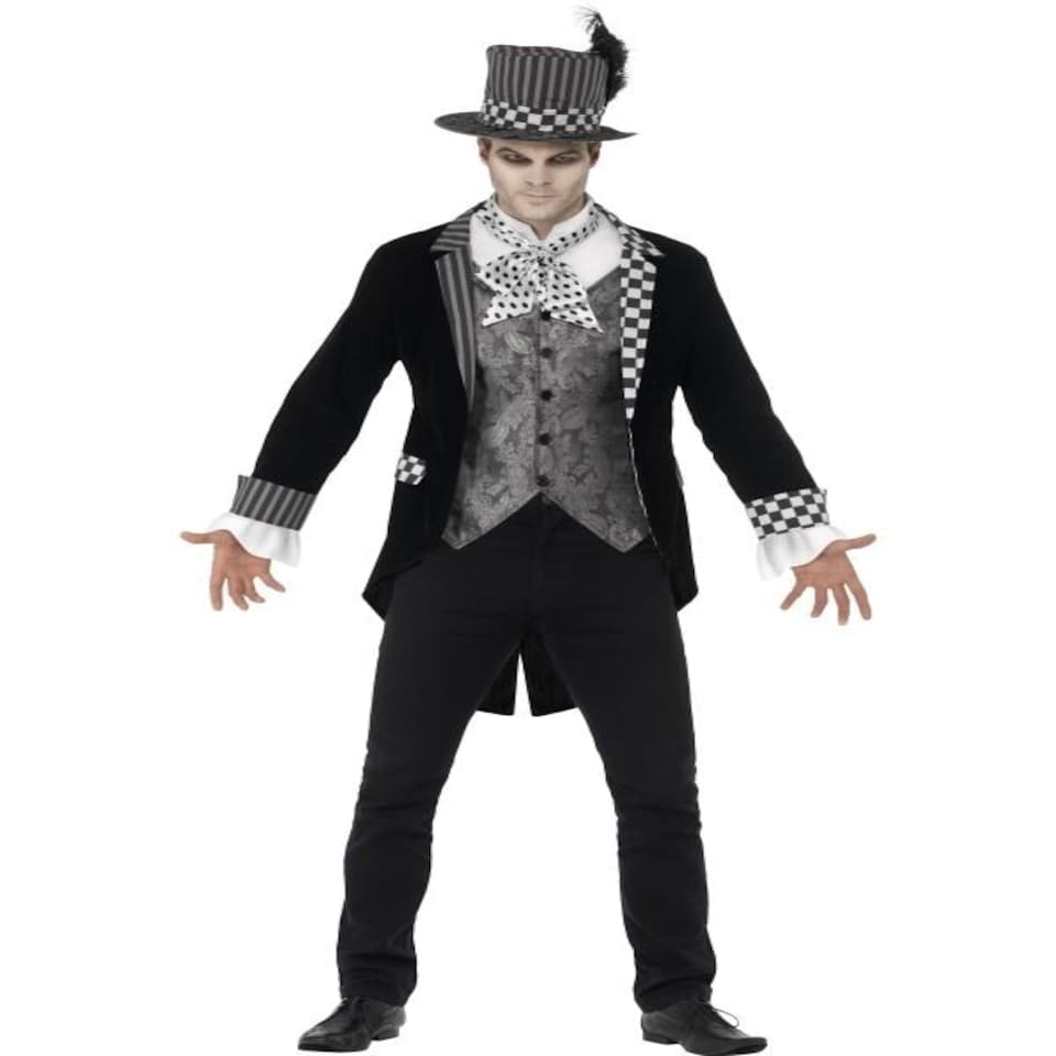 Deluxe Dark Hatter Costume - Black - with Jacket - Mock Shirt & Top Hat - 44393M M