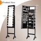 image 2 of COSTWAY 18 LEDs Jewelry Cabinet Floor Standing Jewelry Storage Organizer Black