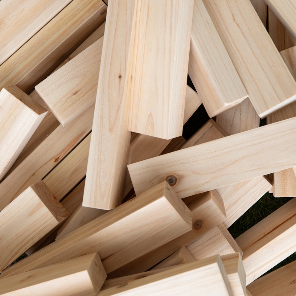 image 1 of Giant Wooden Jenga Style Tumbling Tower Garden Party Game