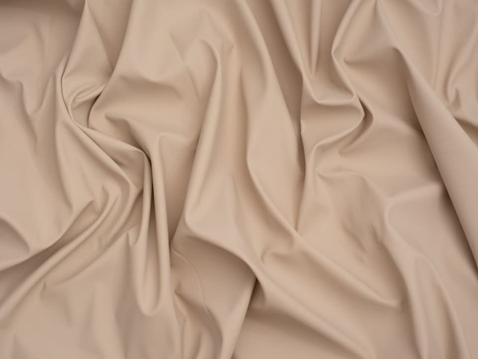 Minerva Core Range Beige Waterproof Rubber PVC Vinyl Fabric for Bag Making, Dressmaking, Upholstery, 137cm / 53" Wide - per metre