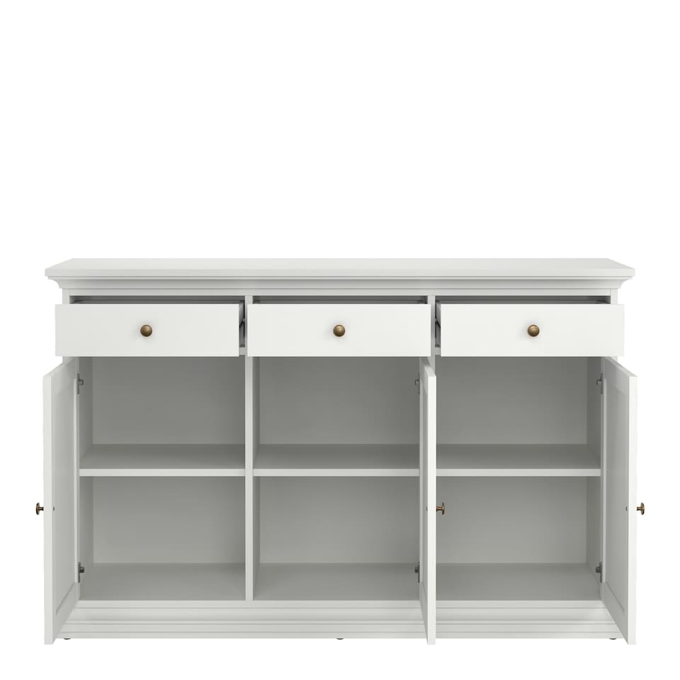 image 1 of Paris Sideboard with 3 doors and 3 drawers in White White