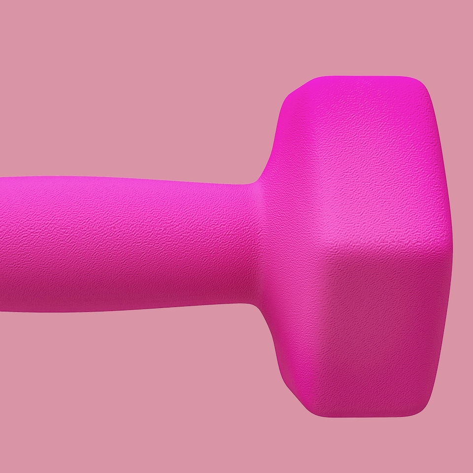 image 1 of SPORTNOW Set of 2 Hexagonal Dumbbells Weights Pair, 2 x 3kg, Pink