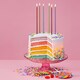 image 3 of Anniversary House Extra Tall Candles Rainbow Metallic with Holders Pack of 16
