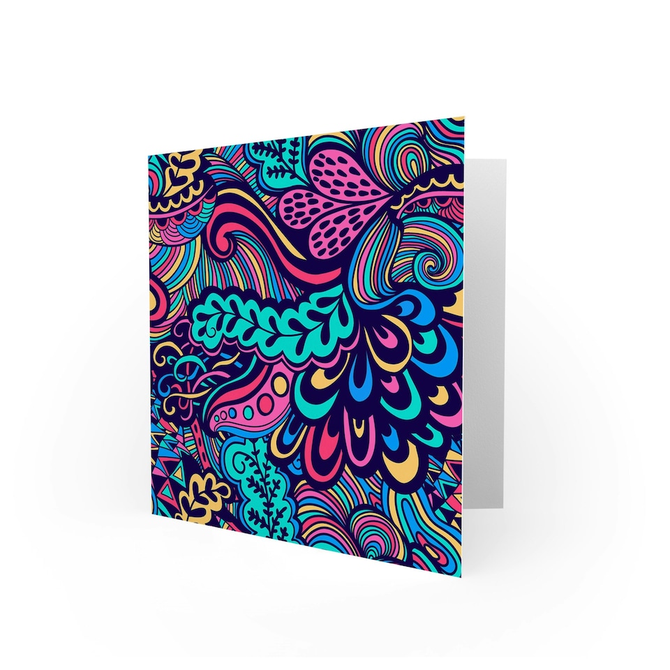 image 1 of Abstract Swirly Paisley Floral Pattern Art Card