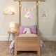 image 3 of ValueLights Kids Pink and White Dinosaur Design Plug in Wall Light with Shelf and Pull Cord Switch - Including Bulb