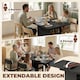 image 3 of HOMCOM Extendable Dining Table for 4-6, Kitchen Table with Shelves