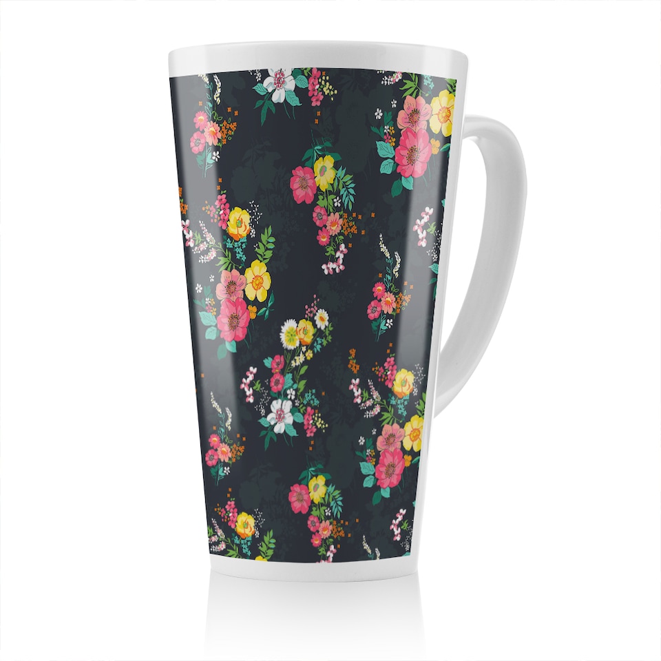 image 1 of Floral Pattern Latte Mug