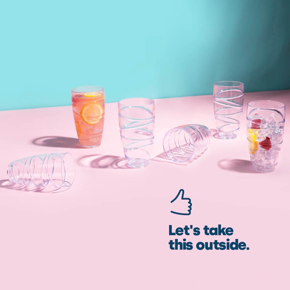 image 1 of Clear Plastic Tumblers Set of 6