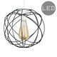 image 1 of ValueLights Rutherford Black Ceiling Pendant Light Shade & LED Filament Bulb Black
