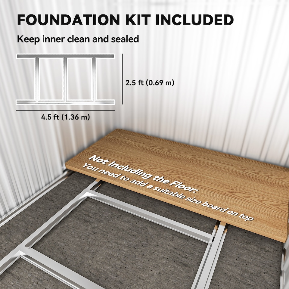 image 1 of Outsunny 5ft x 4ft Garden Metal Storage Shed, Tool Storage Shed with Sliding Door, Sloped Roof and Foundation Kit for Garden, Patio, Lawn, Grey