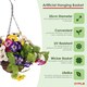 image 9 of Oypla Artificial Garden Hanging Wicker Basket with Multicoloured Pansy Flowers