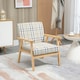 image 2 of HOMCOM One Seater Sofa with Rubber Wood Frame Linen Fabric Small Couch Beige