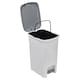 image 2 of Slim Pedal Waste Recycling Bin Can Insert Step On Lid Kitchen Bathroom | White | 25L White