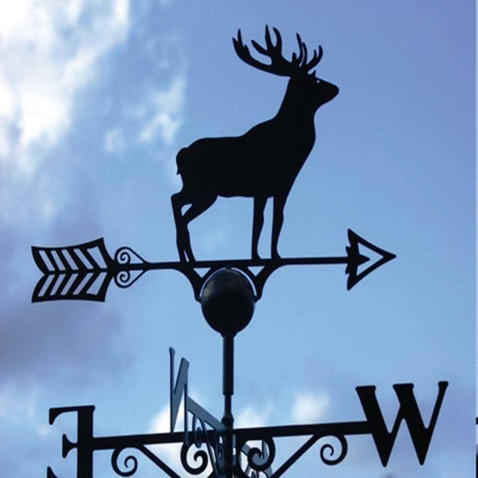image 1 of Stag Weathervane - Solid Steel - W61 x H88 cm - Black