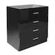 image 1 of Modern 4-Drawer Chest of Drawers High Gloss Finish In Black Black