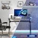 image 5 of HOMCOM Ergonomic Gaming Desk with Hook Cup Holder LED & Cable Management, Black