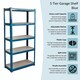 image 2 of Home Vida 5 Tier Garage Shelf Heavy Duty Boltless Shelving Storage Unit, Large, Blue