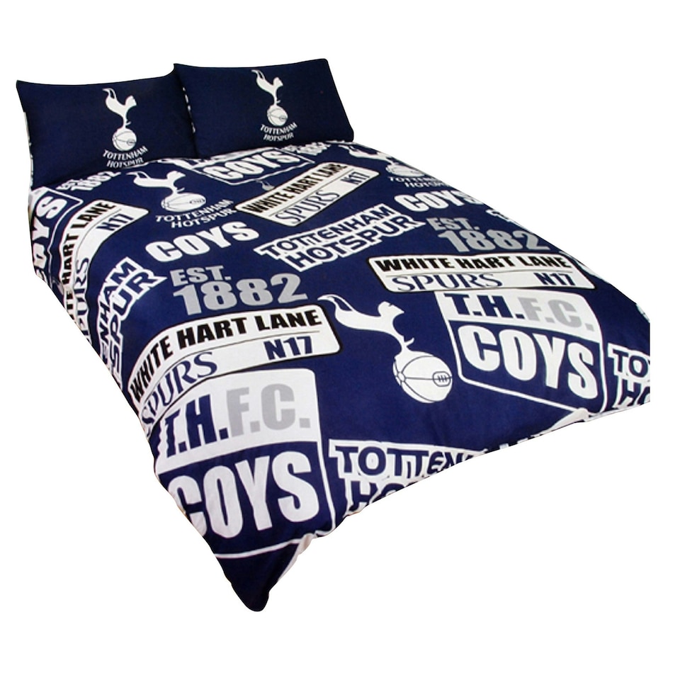 image 1 of Tottenham Hotspur FC Childrens/Kids Official Patch Football Crest Duvet Set - Navy/White - Double