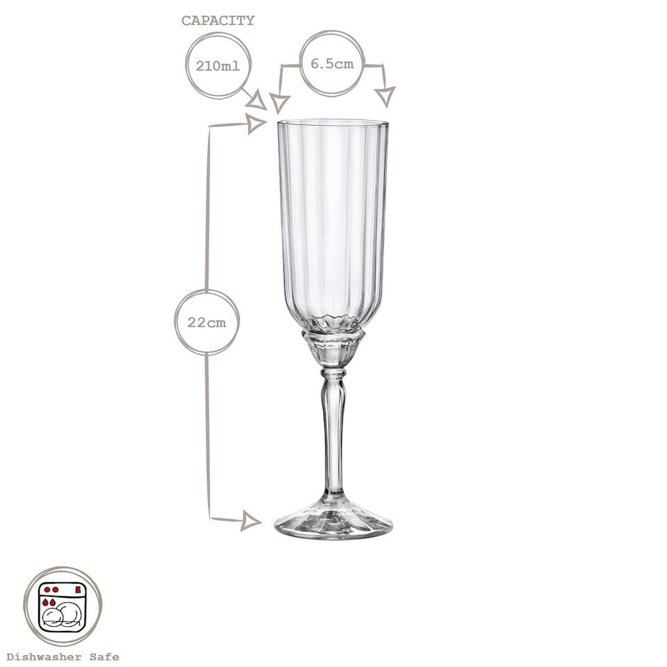 image 1 of Bormioli Rocco Florian Champagne Flutes - 210ml - Blue - Pack of 6