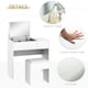 image 8 of HOMCOM Dressing Table Set with Flip-up Mirror Padded Stool Sliding Drawer White