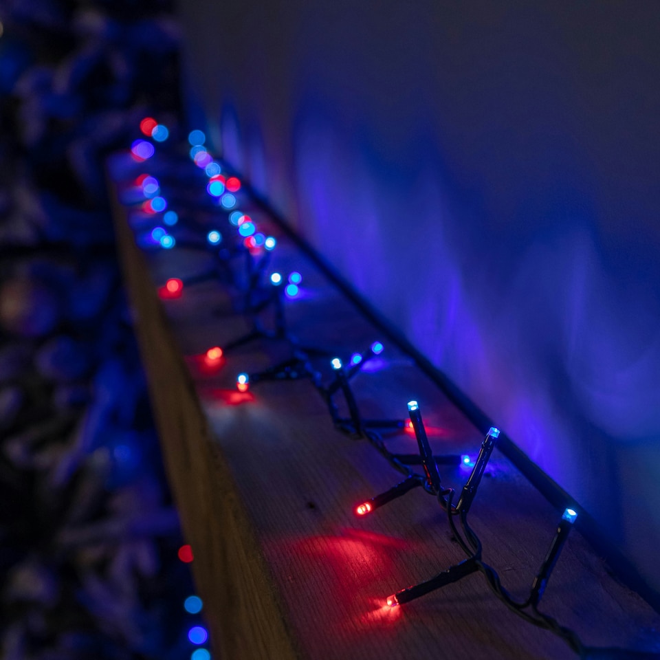 image 1 of 6m 240 LED TreeBrights Christmas String Lights with Timer in Blue, White & Red