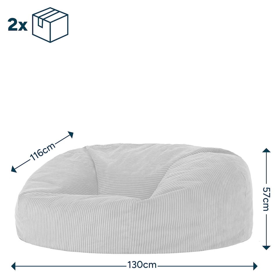 image 1 of icon Soul Giant Corduroy Bean Bag Natural 2-Seater Bean Bag Chair
