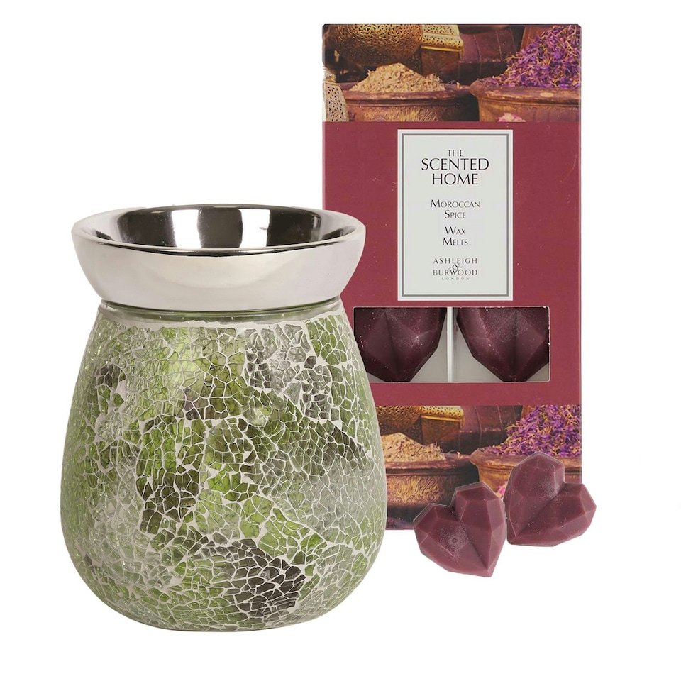 Electric Wax Melt Burner Jade Crackle & A&B Moroccan Spice Melts