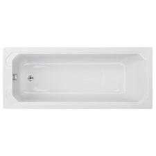 Harrington Straight Single Ended Shower Bath Tub, 1700x700mm - White | White | White | 1