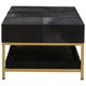 image 3 of Kensington Townhouse Hair On Hide Black And Gold Coffee Table Black