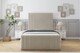 image 1 of Sloomy Kingsley Cream Plush Bed Frame With Mattress With 50" Upholstered Headboard 6' Super King