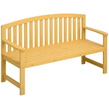 Outsunny 2 Person Garden Bench Wooden Outdoor Furniture with Armrest Orange