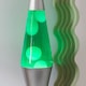 image 3 of ValueLights Razzo Lava lamp Clear Silver Illuminated Decoration and Integrated LED 1W Green Bulb