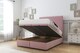 image 2 of Sloomy Manhattan Pink Plush Ottoman Bed Base With 54" Floor Standing Headboard 3' Single | Pink | Pink | Single | 1