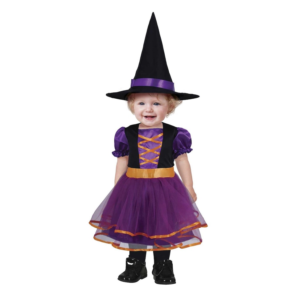 image 1 of Fiestas Guirca Baby Witch Costume Set | Black | Black/Pink | 18-24 mths | 1