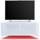 image 3 of MDA Designs CORVUS Corner-Friendly Gloss White Contemporary Cabinet with White BeamThru Glass Doors for Flat Screen TVs up to 50" with 16 Colour LED Lights White