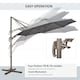 image 3 of Outsunny 3m Cantilever Parasol 360 Rotation Roma Umbrella Hanging Sun Shade with Aluminium Frame, Tilt Crank, 8 Ribs and Cross Base, Dark Grey
