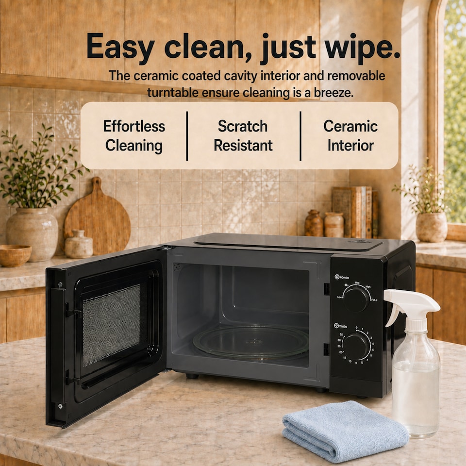 image 1 of EMtronics 20L 700W Microwave - Black