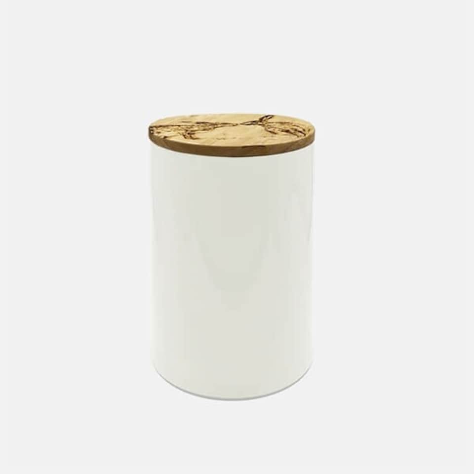 image 1 of The Just Slate Company Kissing Hares Oak & Ceramic Small Storage Jar