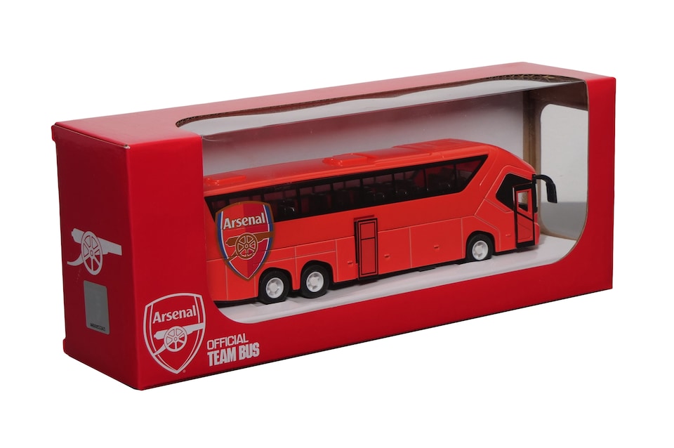 image 1 of Arsenal Bus Model Football Team Coach Toy