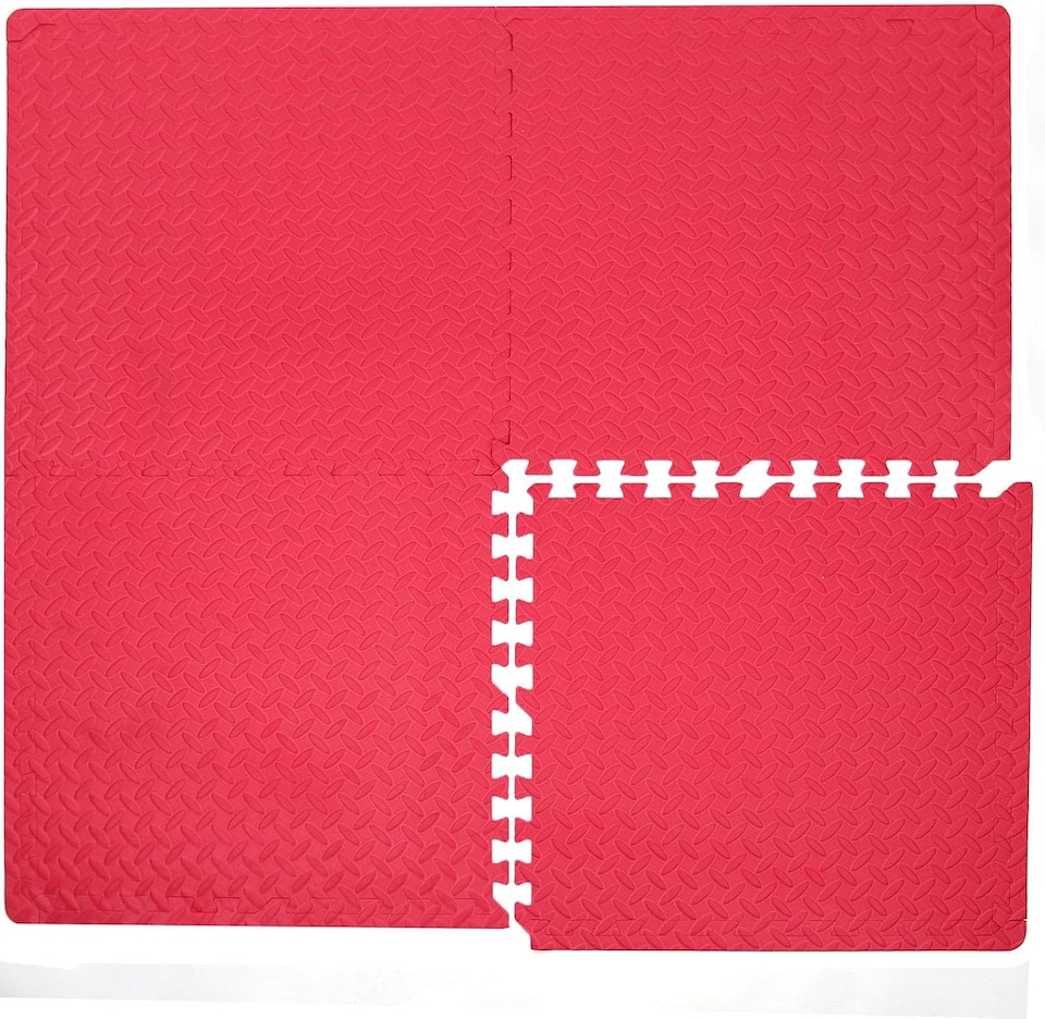 image 1 of Interlocking Gym Yoga Mats Anti-Fatigue EVA Soft Foam Exercise Play Floor Tiles (Red)
