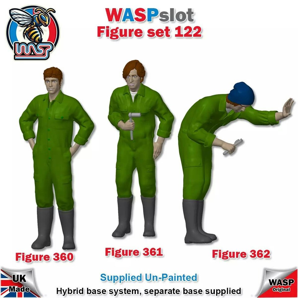 image 1 of Trackside Unpainted Figures Farm Mechanics x 3 Scenery Set 122 1:32 Wasp