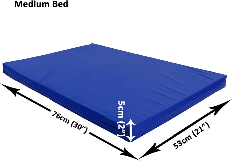 image 1 of Actiaspet Heavy Duty Waterproof Dog Crate Bed with Hard Wearing 1000D Polyester Faux Leather Outer (Blue, Medium)