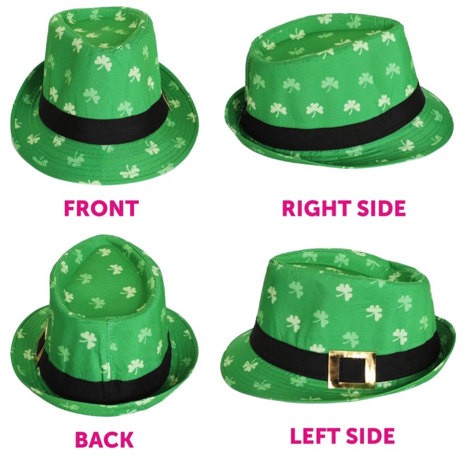 image 1 of Irish Trilby Hat & Jumbo Irish Bow Tie | Green | 12