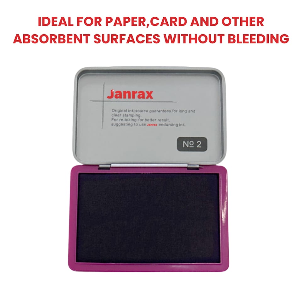 image 1 of Purple Ink Stamp Pad 122 x 48mm – Long-Lasting Ink Pad for Clear, Consistent Impressions