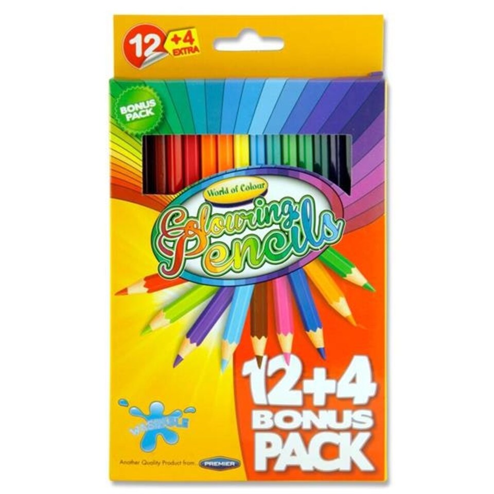 Box of 12 + 4 Colouring Pencils by World of Colour