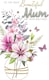 image 1 of Mum Birthday Card Embellished & Foiled Floral Vase Champagne Greeting Card