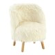 image 2 of Premier Kids White Faux Fur Chair, Backrest Indoor Accent Chair, Easy to Clean Small Lounge Chair