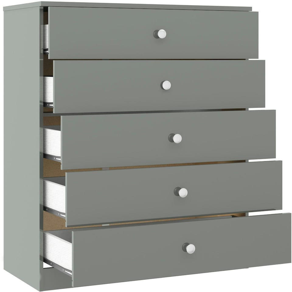 image 1 of Denver 5 Drawer Chest Grey
